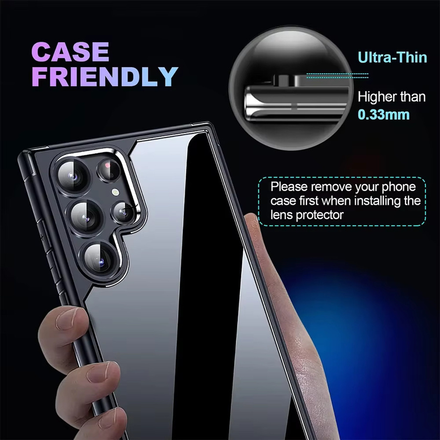 Kamera-Objektivschutz aus Metall und Glas für Samsung Galaxy S26 Ultra, S25 Ultra, S24, S23 Plus und S22 in Silber - Bild 2