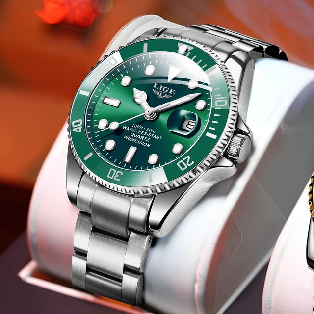LIGE Armbanduhr Quarz, Edelstahl, Datum, Herren - Bild 1