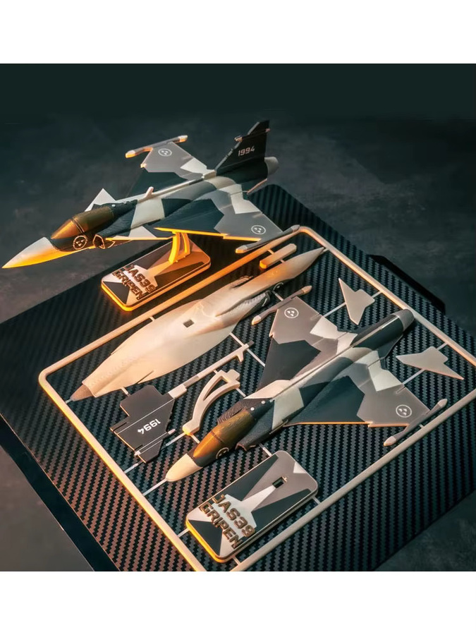 SHUAICHI JAS 39 Gripen Light Mehrzweck-Kampfflugzeug-Modellbausatz, Maßstab 1:76, Grau - Bild 3