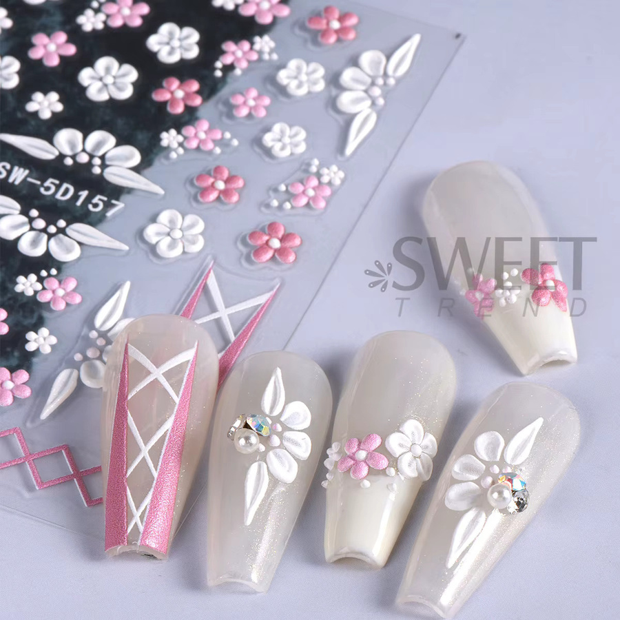 SWEET TREND Nagelaufkleber, rosa, glänzend, Unisex, 2 Stück - Bild 2