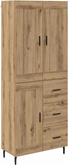 vidaXL Highboard 2-teilig in Artisan-Eiche mit Glastüren und Schubladen, B/T/H: 180 x 34 x 60 cm - Bild 1