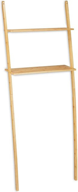 Relaxdays Waschmaschinenregal aus Bambus in Natur mit 2 Ablagen, H x B x T: 175 x 66 x 30 cm - Bild 1