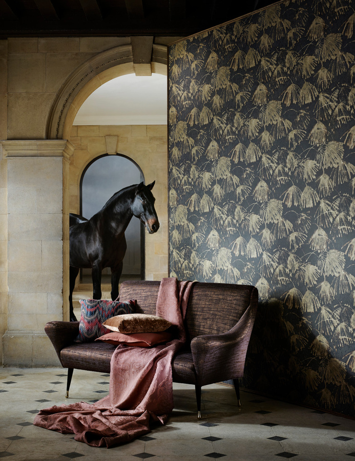 Zoffany Tapete Iliad Burnished in Silber Grün Braun mit floralem und botanischem Muster als Vlies-Tapete - Bild 2