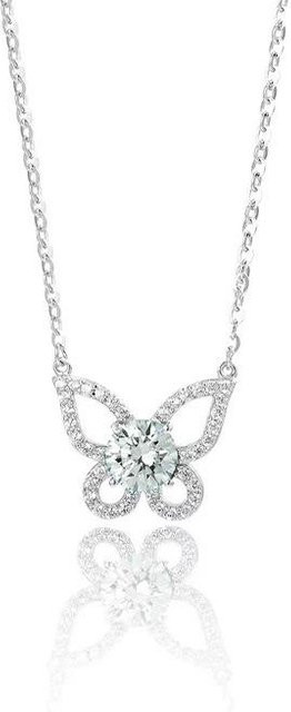 Lucky Star Jewelry Halskette, 925 Silber, Moissanit, Schmetterling, Damen - Bild 1