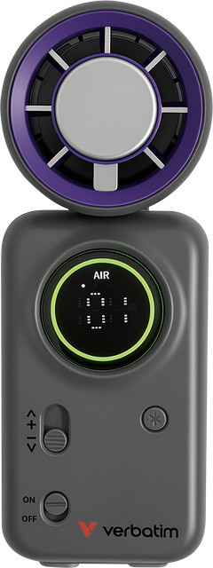 Cool 'n' Go Ice Touch Mini Verbatim Handventilator wiederaufladbar Lila/Grau - Bild 1