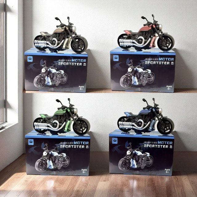 Hot Toys Trägheits-Simulations-Motorrad, Spielzeug aus Legierung, mit Rückziehfunktion - Bild 1