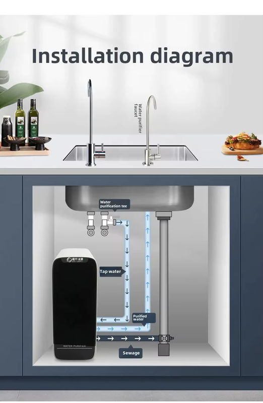 SHUANGLI Küchen-Wasserfilter Umkehrosmose-Wasserfiltrationssystem mit 600G/800G Durchflussrate und reduziertem TDS-Wert - Bild 6