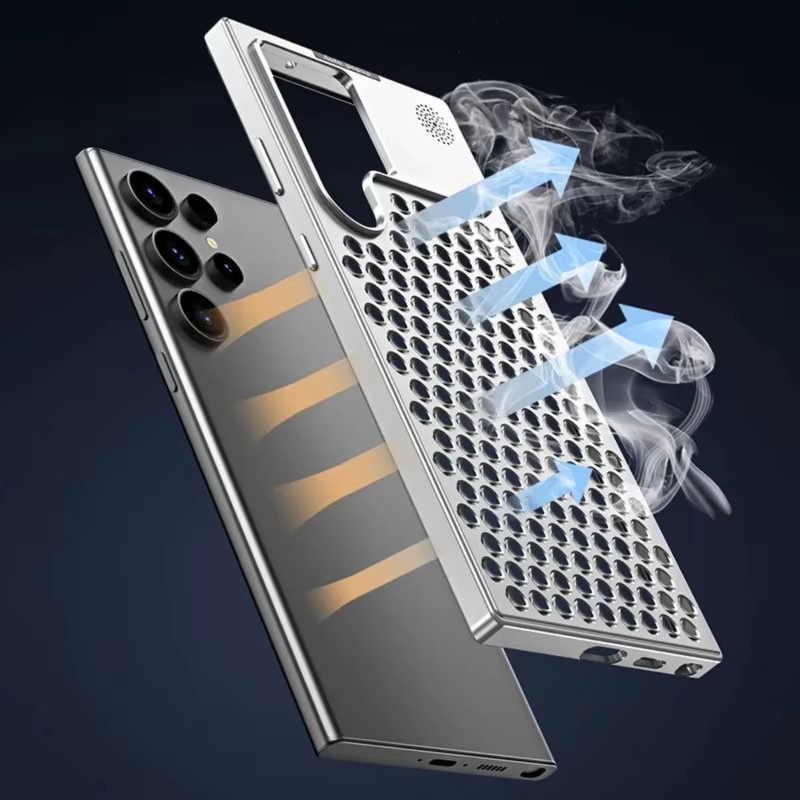VYOPBC Aromatherapie Handyhülle mit Metallrahmen und Wärmeableitung für Samsung Galaxy S26 Ultra S25 S24 S23 Ultra in Schwarz - Bild 3