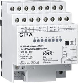 Gira Binäreingang 8f. KNX 12-8V AC/DC 212800 in Weiß - Bild 1