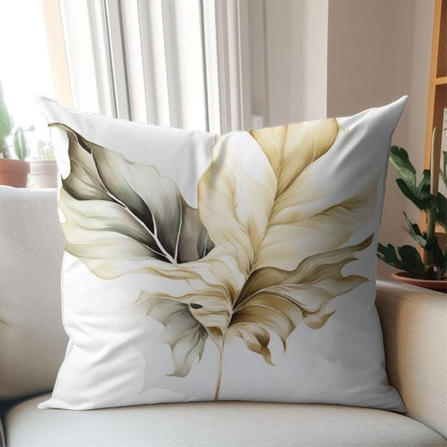 JMG Clothing Kissenhülle im nordischen Stil mit floralem Naturmuster, weiß, B/H: 50 x 50 cm - Bild 1