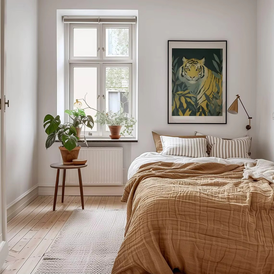 LeoBotanical Tiger-Print Wandposter mit afrikanischer Tierkunst im Scandi-Stil, mehrfarbiges Tiger-Motiv als Dschungel-Dekor - Bild 3