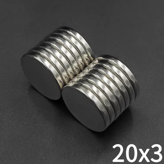 Runde Neodym-Magnete in Silber, superstark und permanent, Durchmesser: 20 mm, Höhe: 3 mm - Bild 1