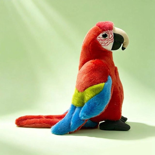 Bildungsrealistisches Papageien-Stofftier, Ara Kakadu Plüschtier, 22cm - Bild 1