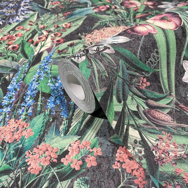 Marburg Vliestapete Floral Natur in Schwarz und Multicolour mit botanischem Design und FSC-Zertifizierung - Bild 1