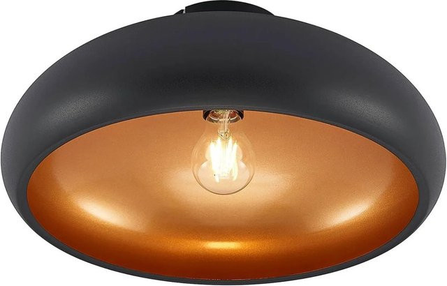 Lindby Deckenlampe Gerwina Modern aus Metall in Schwarz und Gold/Messing, 1-flammig, E27 - Bild 1