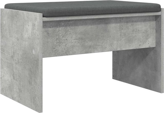 vidaXL Flurbank mit Kissen in Betongrau, modern, B/T/H: 63 x 38 x 40 cm - Bild 1