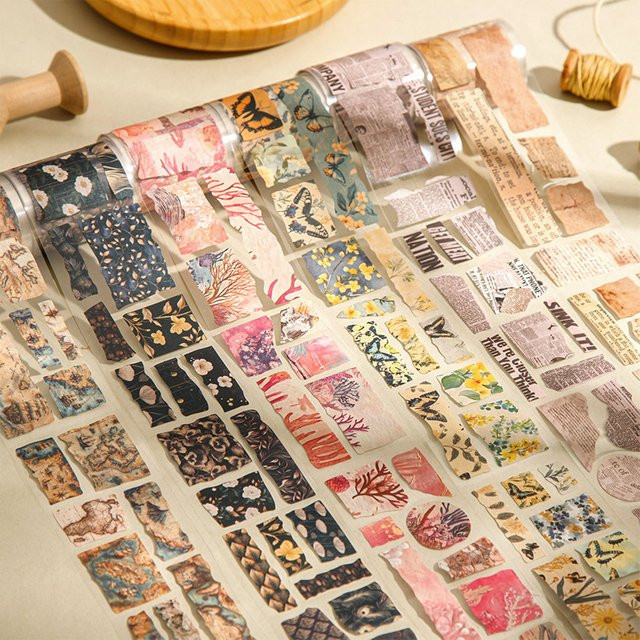 Washi Tape Scrapbook-Collage-Set Whispers-Serie mit 6 Vintage-Designs in Multicolour - Bild 1