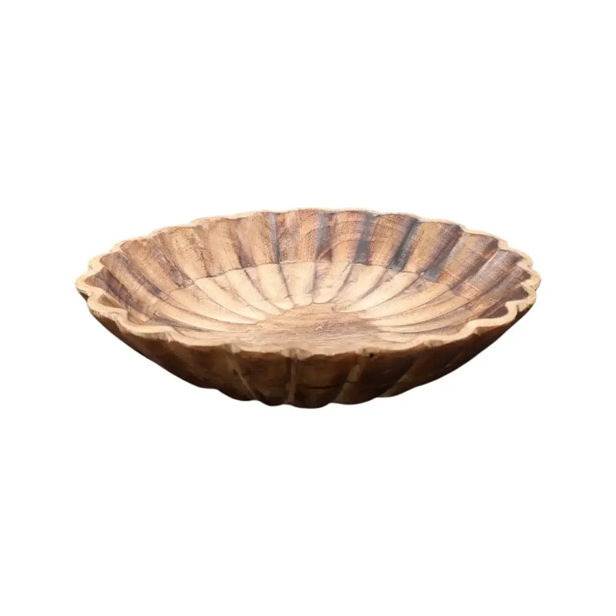 House of Nature Holzschale Niederau in Blumenform, Farbe: Braun, Durchmesser: 25 cm, Höhe: 5 cm - Bild 1