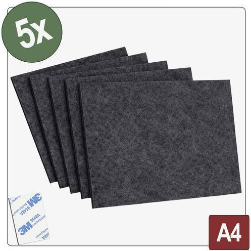 Quadrios 26SA142 Filzgleiter selbstklebend rund Schwarz B: 2,1 cm, H: 0,4 cm, 5 Stück - Bild 1
