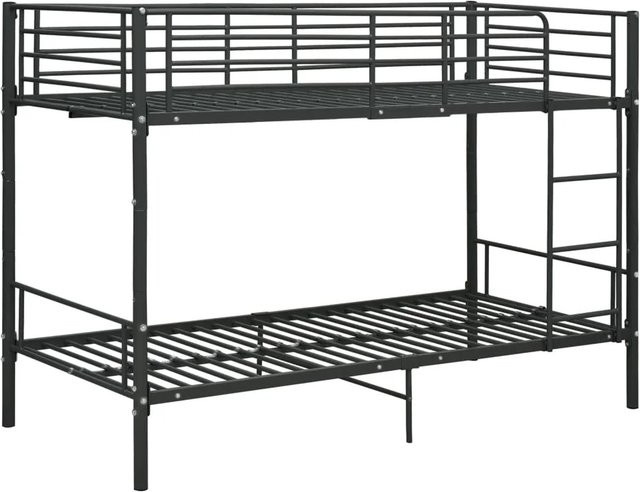 vidaXL Etagenbett aus Metall in Schwarz für Kinder, B/T/H: 90 x 200 x 150 cm - Bild 1
