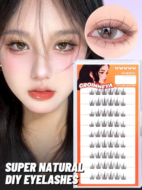 GROINNEYA DIY Cluster Wimpern, Natürlich, Unisex - Bild 1