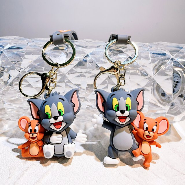 Bandai Schlüsselanhänger, Katzen & Maus, PVC, Bunt, Unisex - Bild 1