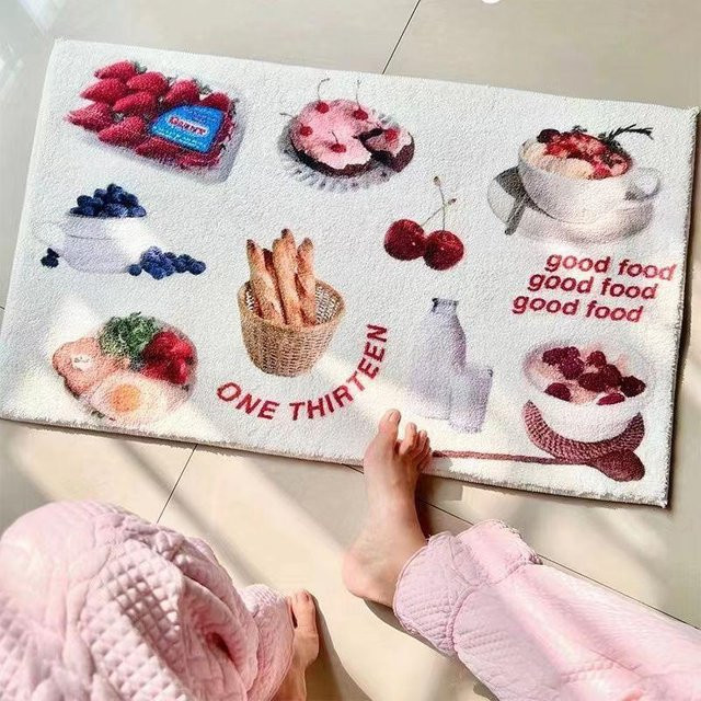 Weicher Fufu-Teppich aus Imitations-Kaschmir in Grau, B/T: 60 x 40 cm - Bild 1