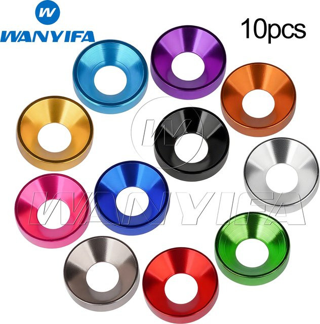 Wanyifa 10 Stück Aluminiumlegierungsscheiben eloxiert bunt für M2 bis M10 - Bild 1