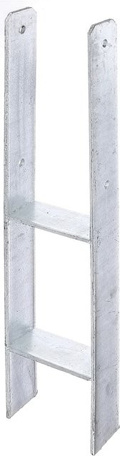 GAH Alberts H-Pfostenträger aus Stahl, Feuerverzinkt, Farbe: Silber, B/T/H: 12,1 x 6,0 x 30,0 cm - Bild 1