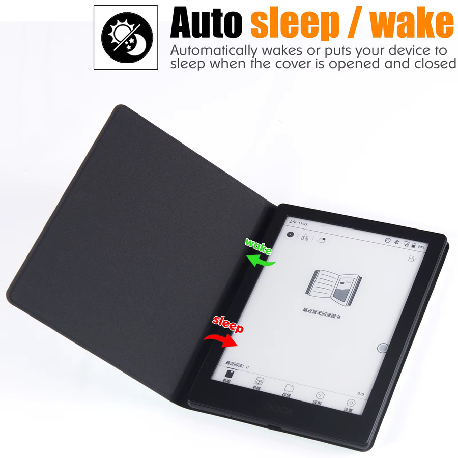 Magnetische Boox Go 6 Gen II SleepCover Hülle aus Premium PU-Leder in Blau mit Auto-Schlaf- und Aufwach-Funktion - Bild 2