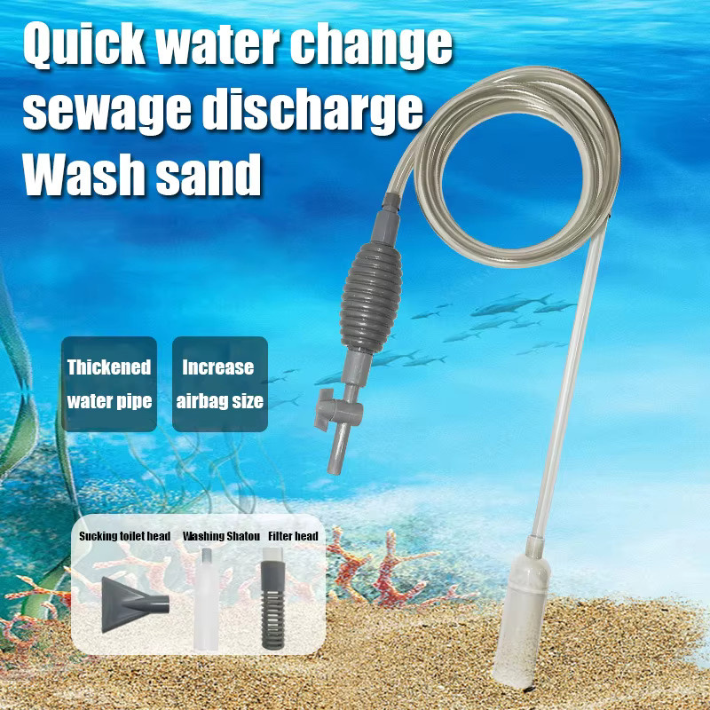 Findixpet Halbautomatischer Aquarium-Reiniger in Grau als Siphonpumpe für den Wasserwechsel und die Kiesreinigung - Bild 2