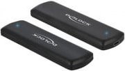 Delock Externes USB Type-C Combo Gehäuse für M.2 NVMe PCIe oder SATA SSD, Schwarz - Bild 1