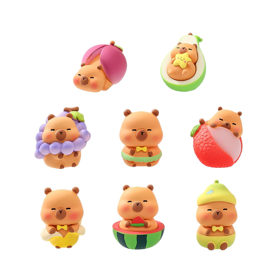 Yiran toy 1 Capybara Figur Simulation Frucht 8-teiliges Set bunt - Bild 2