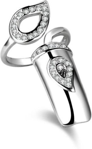 YIRAN Jewelry Ring, Messing, Silber, Kristall, Damen - Bild 1
