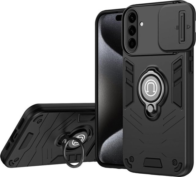Stoßfeste zweilagige Schutzhülle für Samsung Galaxy A57 A37 A27 A17 A07 A56 A36 A76 4G 5G mit Ständer in Blau oder Schwarz - Bild 1