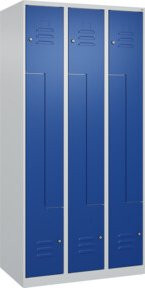 C+P Z-Spind Classic PLUS Spind mit 6 Fächern, Stahl, grau/blau, H x B x T: 185 x 90 x 50 cm, mit Zylinderschloss - Bild 1