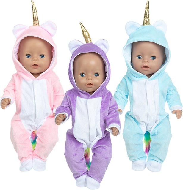 dearbei Einhorn Puppen-Pyjamas, Einhorn-Hoodie-Set, Zubehör - Bild 1