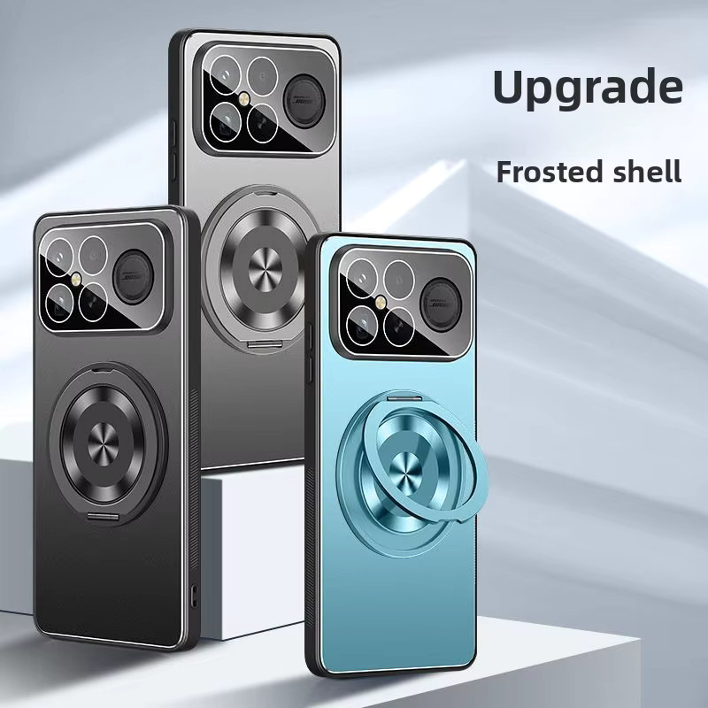 AG Slim Holder Case aus mattiertem Aluminium für Xiaomi Poco F8 Ultra und F7 Pro in Grau mit stoßfester Schutzhülle und Kamera-Vollschutz - Bild 1