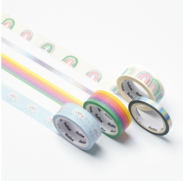Washi Tape Set Hot Foil Rainbow in Multicolor aus Papier - Bild 1