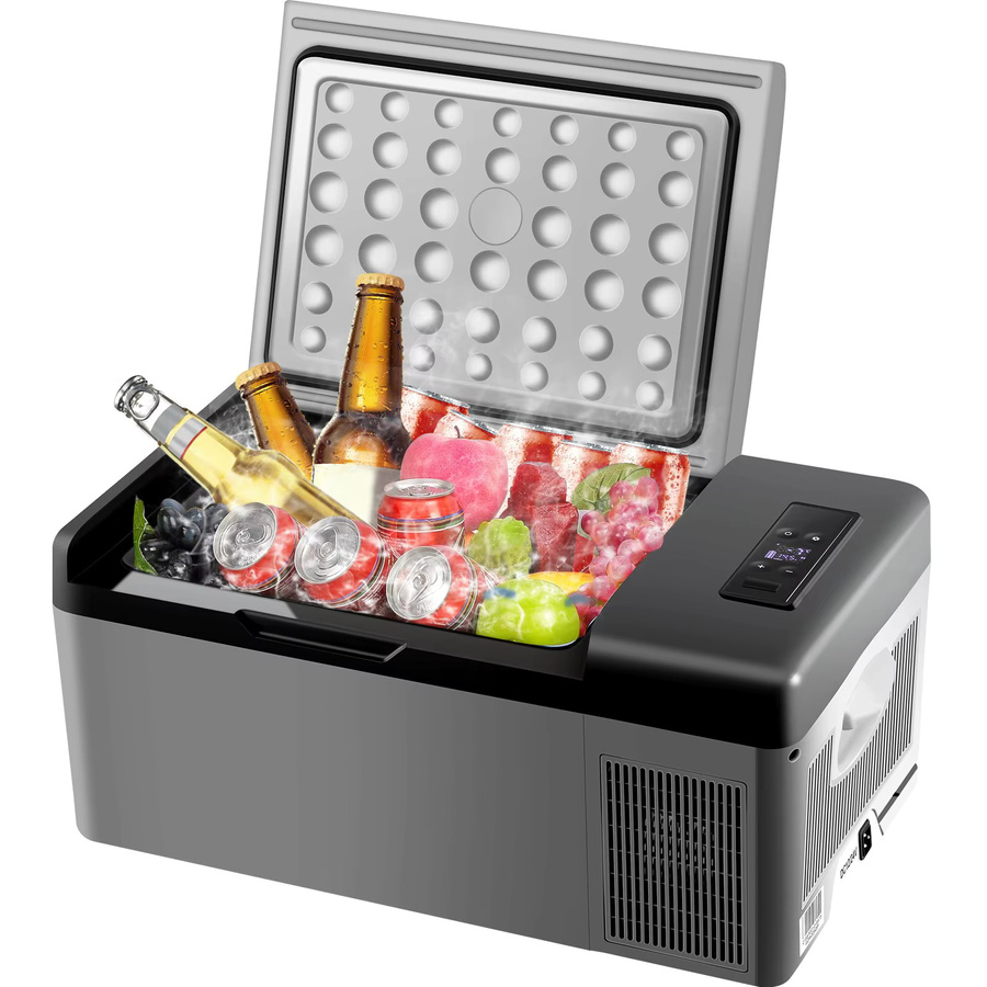 SIHAO Kompressor-Kühler Mini-Kühlschrank 15L Auto-Gefrierschrank für Camping und Reisen in Grau - Bild 5