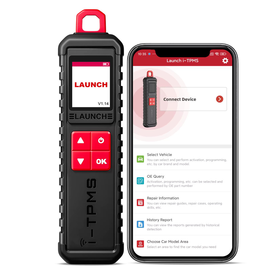 LAUNCH X431 i-TPMS Reifendruck-Diagnosegerät mit aktiver Programmierungsfunktion, 315/433 MHz RF-Sensor, Schwarz - Bild 6