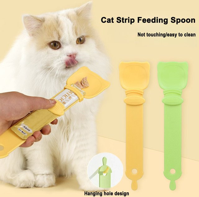 Fütterungslöffel für Flüssigfutter und Extruder-Streifen für Katzen und Welpen in Grün - Bild 1