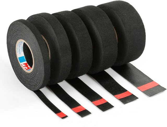 Hitzebeständiges Kabelbaum-Klebeband aus Gewebe in Schwarz zur Kabelbefestigung und Geräuschdämpfung im Automobilbereich - Bild 1