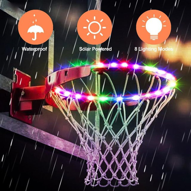 Fishine LED Basketballkorb mit Fernbedienung in Weiß, wasserdicht mit 16 Farben und 4 Modi - Bild 1