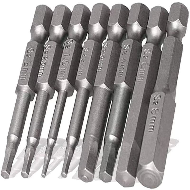 PKFC Schraubendreher-Bit Set mit Kreuzkopf und Schlitz, 8 bis 10 Stück, Länge: 50 mm, Größen: 1,5–8 mm und 1,5–12 mm - Bild 3