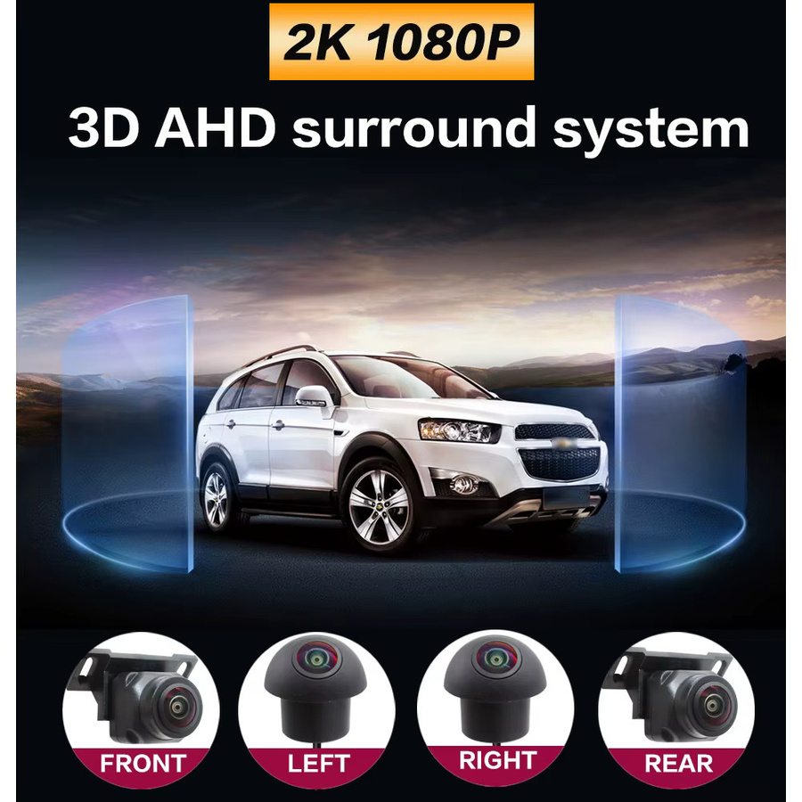Bhorse 360-Grad-Panorama-Kamerasystem für Android Auto mit 3D AHD 1080P/720P und Kalibrierungstüchern in Schwarz - Bild 2