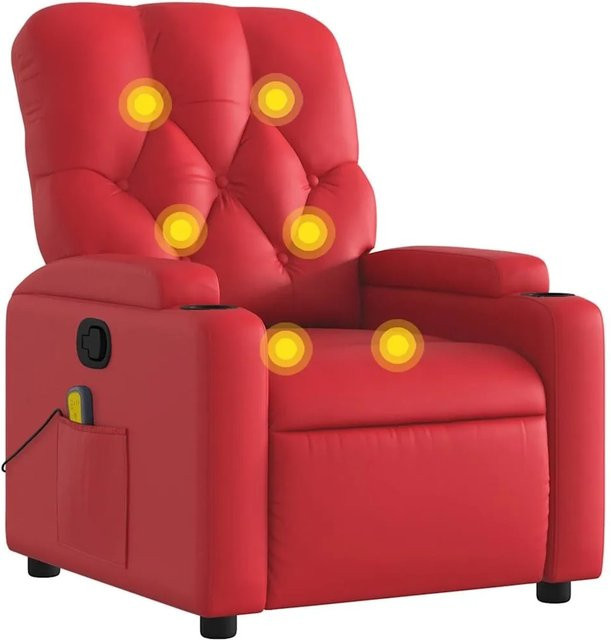 vidaXL Massagesessel in Rot aus Kunstleder mit Armlehnen - Bild 1