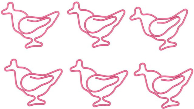 100 Stück Igeteck Büroklammern in Küken-Optik aus Metall, Farbe: Pink - Bild 1