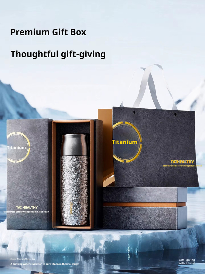 Gianxi Isolierte Titan Tasse mit Tee-Wasser-Trennsystem, Silber, 430 ml - Bild 3