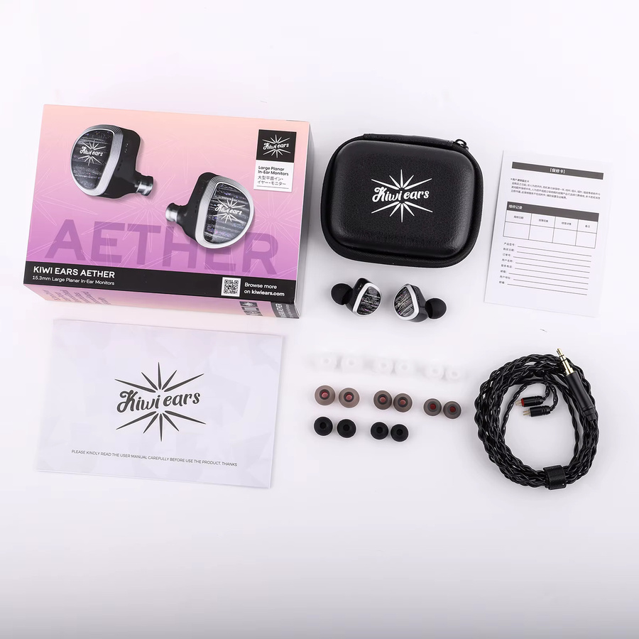 Kiwi Ears Aether In-Ear Monitor Hifi-Kopfhörer mit 15,3 mm Planar-Treiber und abnehmbarem Kabelsystem in Schwarz - Bild 5